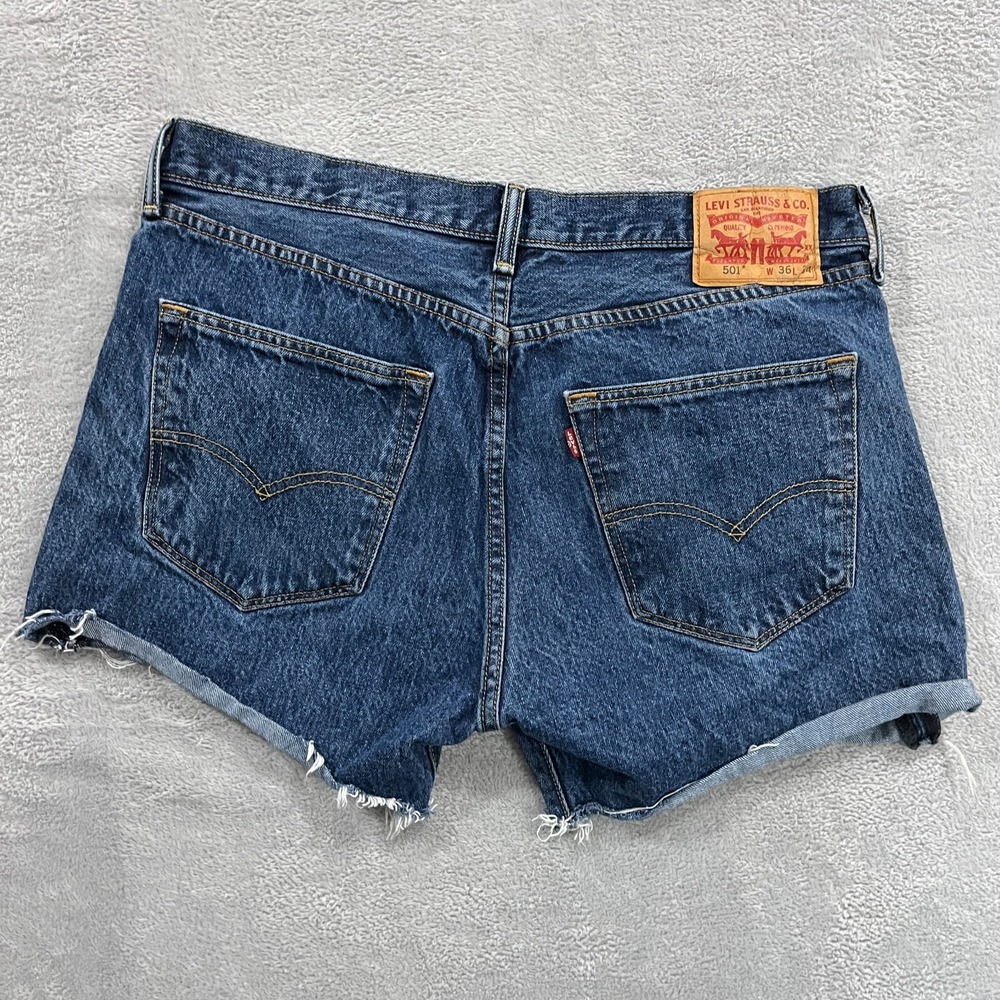 Levis 501xx Jorts Shorts Mens‎ 35* Blue Cut Off Button Fly Y2K